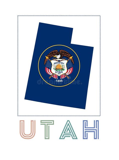 Utah Logo. Map of Utah with Us State Name and. Stock Vector ...