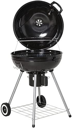 Outsunny Portable Round Kettle Charcoal BBQ Grill Outdoor Barbecue