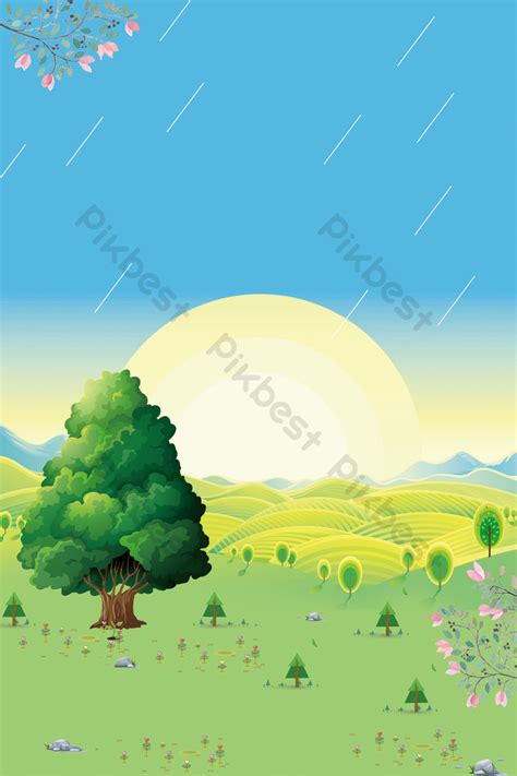 Cartoon Early Spring Scenery Background | PSD Backgrounds Free Download ...