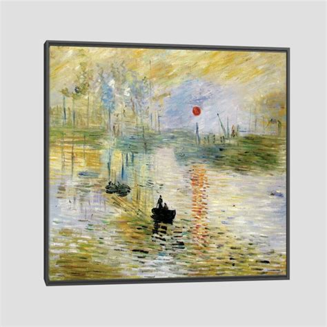 Quadro Claude Monet Nascer Do Sol Tela Moldura Preta X Cm Submarino