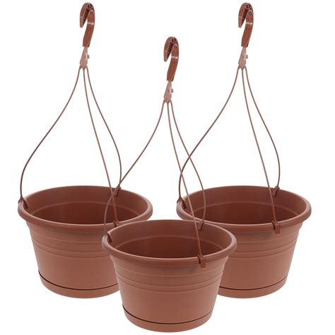 HOMEMAXS 3Pcs Hanging Planters Plastic Hanging Plant Pot Basket Hanging