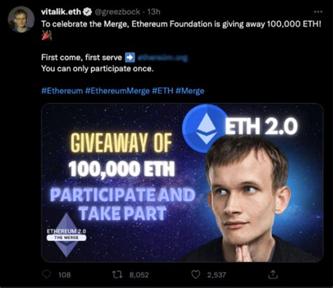 The Merge Verified Twitter Accounts Impersonate Ethereum Co Founder To