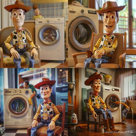 Woody Toy Story Smiling in Hotel Room Waiting for Repairman | JourneyArt