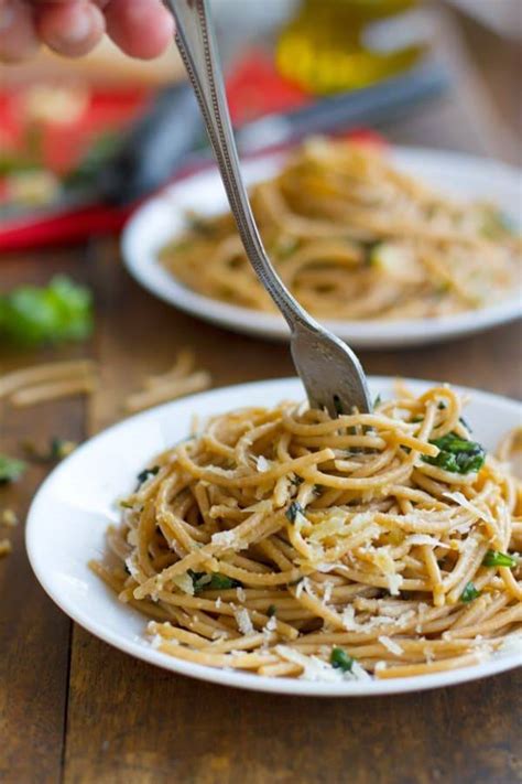 Garlic Butter Spaghetti With Herbs Recipe Pinch Of Yum