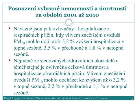 PPT Vliv kvality ovzduší na lidské zdraví 3 11 2011 Klub Atlantik