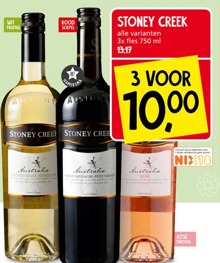 Stoney Creek Witte Wijn Rode Wijn Folder Aanbieding Bij Jan Linders