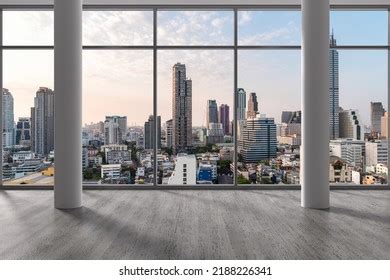 Empty Room Interior Skyscrapers View Malaysia Stock Illustration ...