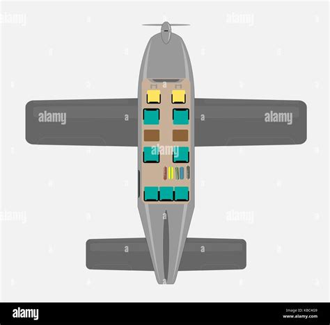 Top View Seat Map of Small Passenger Propeller aircraft Stock Vector Image & Art - Alamy