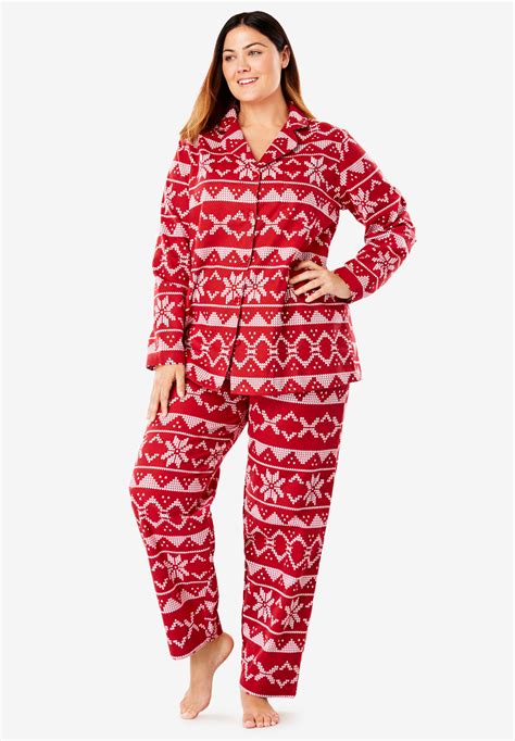 Classic Flannel Pajama Set By Dreams And Co® Plus Size Sleepwear