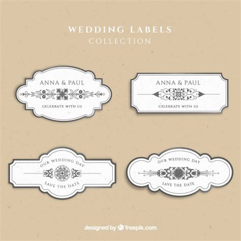 Wedding labels collection Vector | Free Download