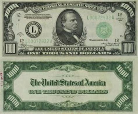 1000 Dollars Federal Reserve Note États Unis Numista