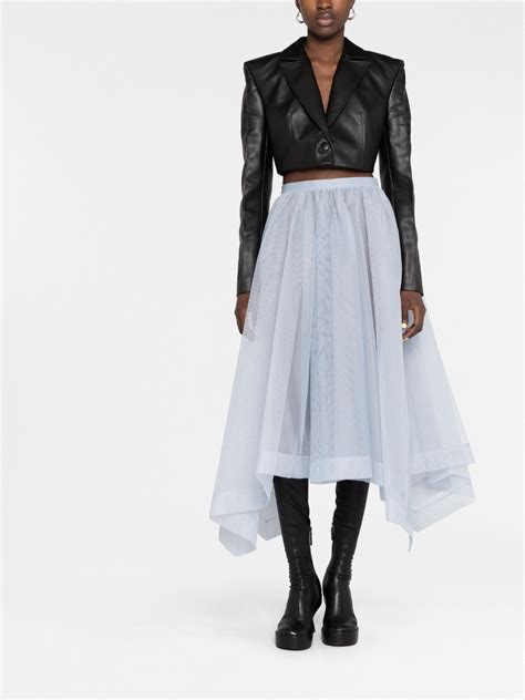 Alexander McQueen Asymmetric Tulle Midi Skirt Farfetch