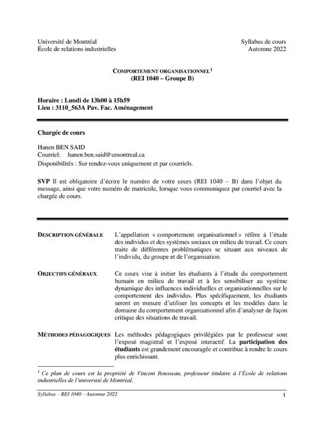 Syllabus Rei Hbs Universit De Montr Al Syllabus De Cours