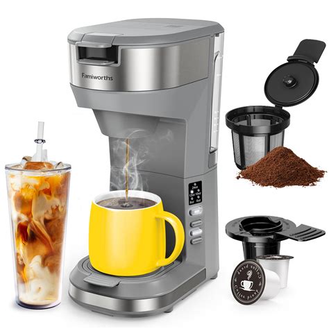 Famiworths Hot And Iced Coffee Maker For K Cups And Ground Coffee 4 5 Cups Coffee Maker And