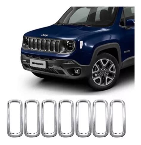 Aplique Frontal Grade Aro Cromado Jeep Renegade Pcd 2021 Parcelamento