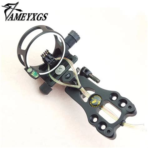 0 019inch 5 Pins Archery Compound Bow Sights Laser Led Light Illuminated By Optical Fiber Micro