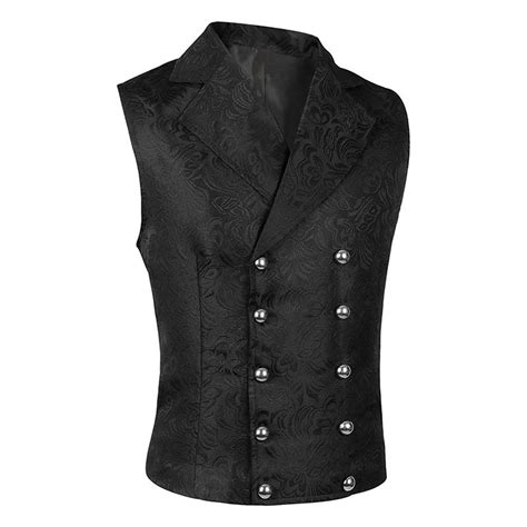 Zquuvou Mens Gothic Short Dress Vest Gentleman Medieval Court Suit