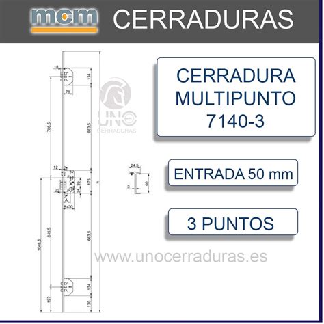 Cerradura Mcm D Hierro Latonado Puntos Dch