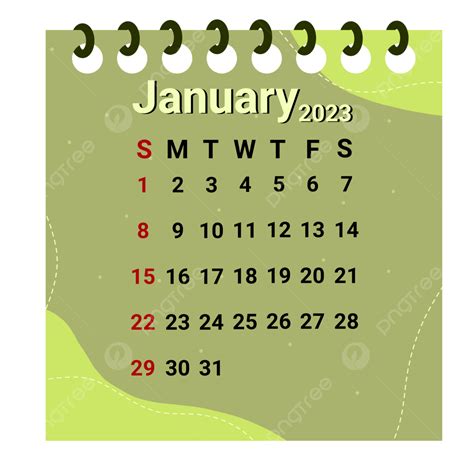 Calendar January 2023, January, Calendar, New Year PNG Transparent Clipart Image and PSD File ...