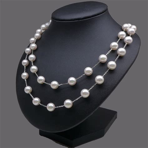 White Japanese Akoya Pearl Tin Cup Necklace Aptp V