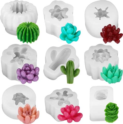 Wehous Lot De Moules En Silicone D En Forme De Cactus Succulents