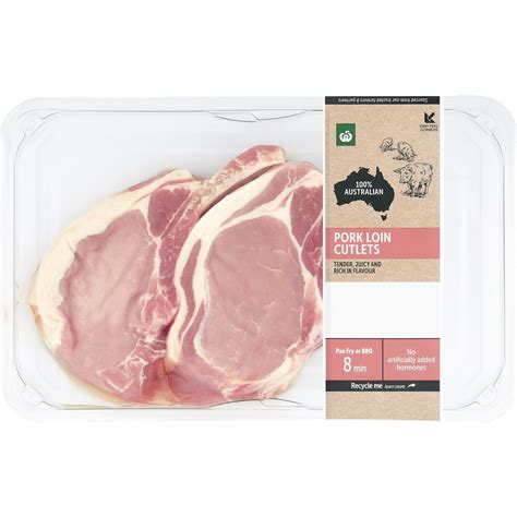 Woolworths Pork Loin Cutlets Medium 400g 700g Bunch