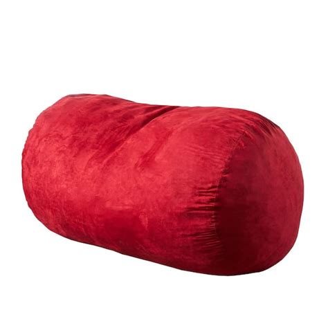 Noble House 65 Ft Chinese Red Suede Polyester Bean Bag 18686 The Home Depot