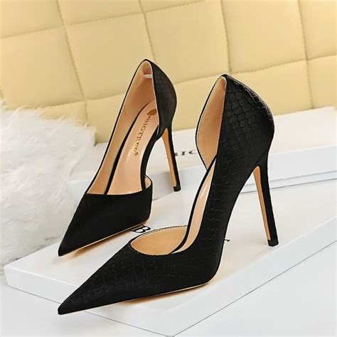 Escarpin Femme Sexy Talon Haut Bout Pointu Noir Cm Achat