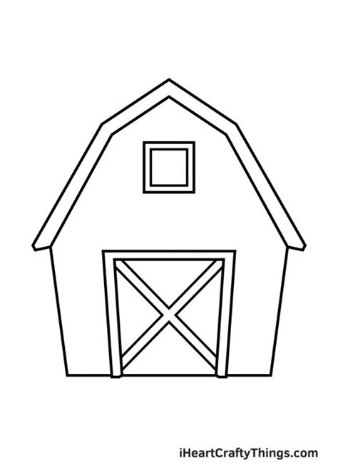 Barn Drawing How To Draw A Barn Step By Step