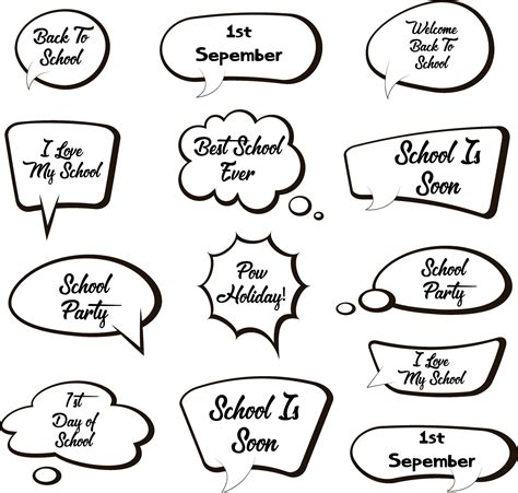 Back to School in comic speech bubbles, pop art style. Education ...