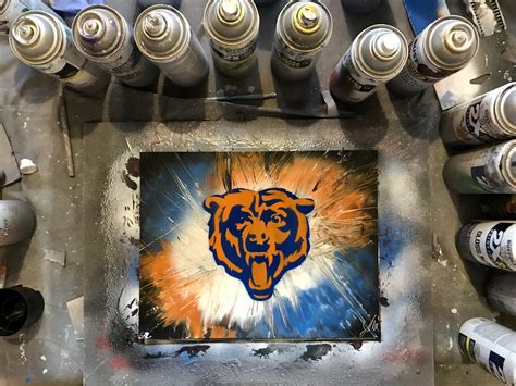 Chicago Bears Art/ Chicago Bears Poster/ Spray Paint Art/ | Etsy