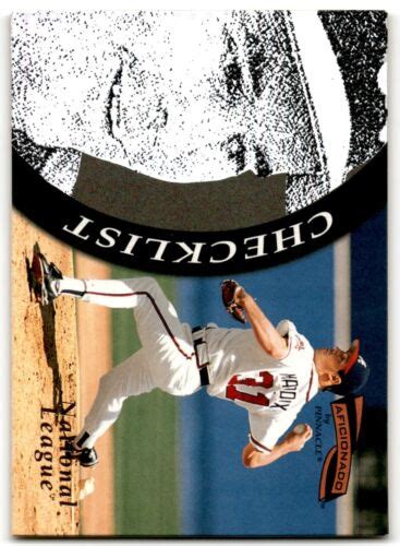 Pinnacle Aficionado National League Checklist Greg Maddux Atlanta