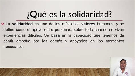 ¿Qué es la solidaridad? - YouTube