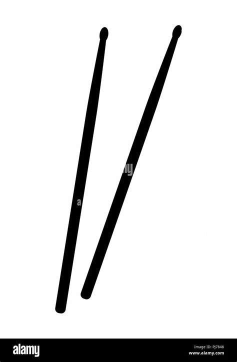 Black And White Illustration Of A Pair Of Drumsticks Stock Vector Image