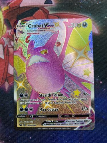 Mavin Crobat Vmax SHINY SWSH099 NM Full Art Promo Rare Pokemon Card