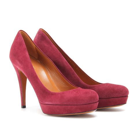 Gucci Suede Platform Pumps In Red Lyst