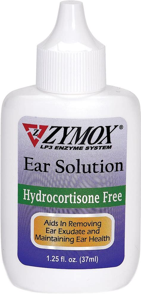 Zymox Hydrocortisone Free Dog And Cat Ear Solution 125 Oz Bottle