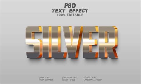 Silver 3d Text Effect Psd File Graphic By Imamul0 · Creative Fabrica