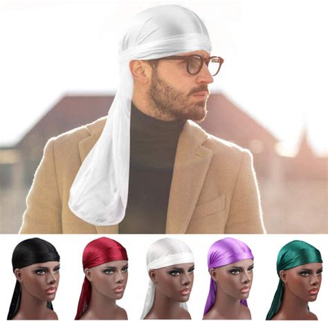 Silk Durag Pack Silky Durags For Men Women Waves Satin Durag With Extra Long Tails Breathable