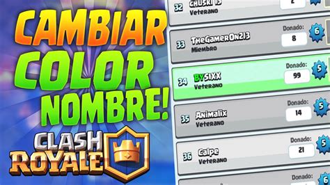 Truco Cambiar El Color De Tu Nombre En Clash Royale Truco Poner El Color Que Quieras En El