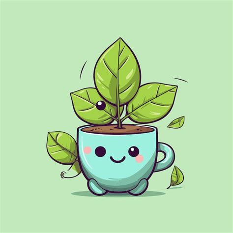 Premium Vector Cute Cactus In Pot Flat Cartoon Style