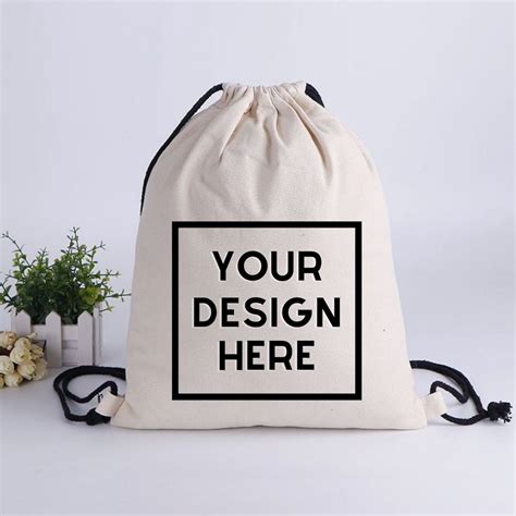 Customized Drawstring Bag Katsa Canvas High Quality Korean Knapsack