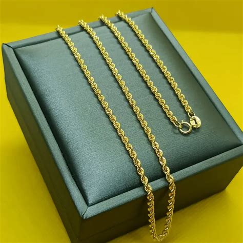 Pawnable Karat Saudi Gold Rope Chain Real Gold Good Investment