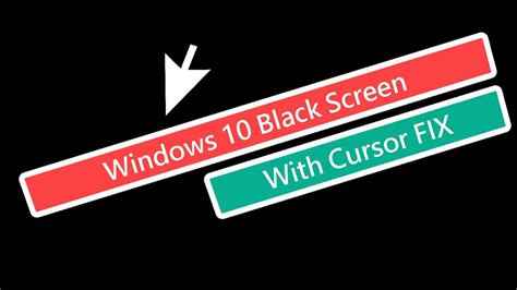 Windows 10 Black Screen With Cursor Fix Youtube