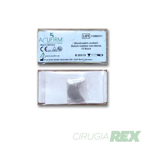 Aguja De Sutura Curva B X Unidades Cirug A Rex