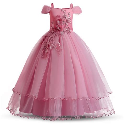 Vestido De Dama De Honra Bordado Para Meninas Vestidos De Princesa Para