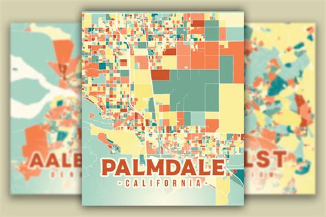 Palmdale Colorful Map Graphic by Poster Boutique · Creative Fabrica