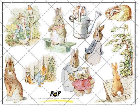 Junk Journal Printable Peter Rabbit Clipart Fussy Cut Beatrix Potter