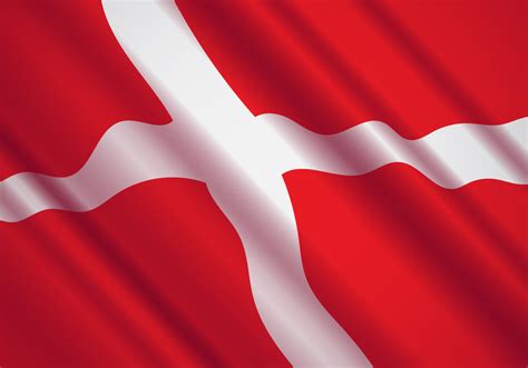 Danish Flag In The Wind Vector Vector Art At Vecteezy