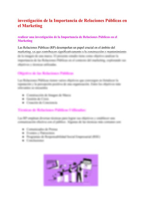 SOLUTION Investigaci N De La Importancia De Relaciones P Blicas En El